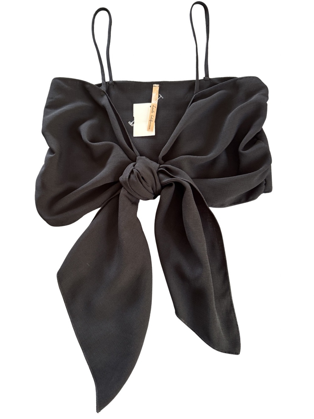 Black Tie Front Crop Top – Size S – NWOT